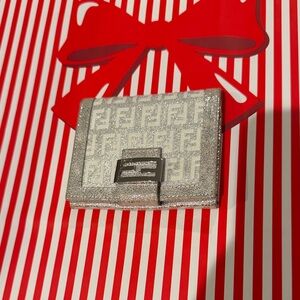 Fendi Silver and White Wallet
